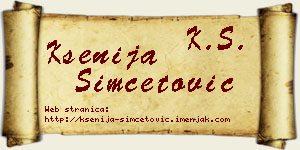 Ksenija Simčetović vizit kartica
